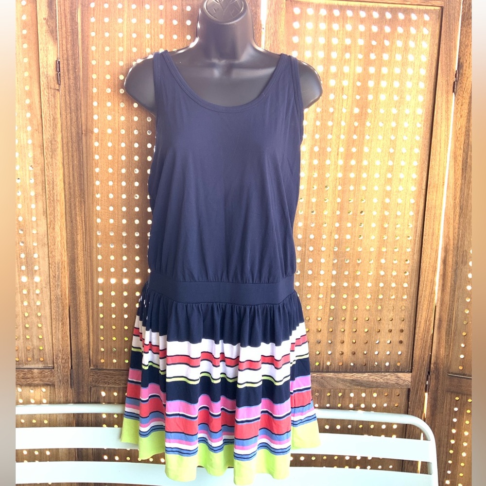 Juicy Couture Navy Tennis Tank Dress w/Colorblock Striped Skirt - New with tags